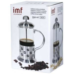 Cafetera tetera de émbolo imf acero inox y cristal 600 ml