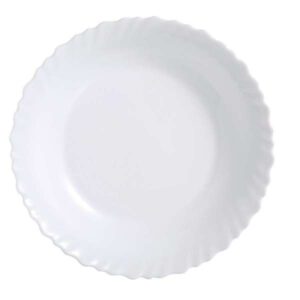 Plato llano Luminarc Feston opal blanco de 25 cm.