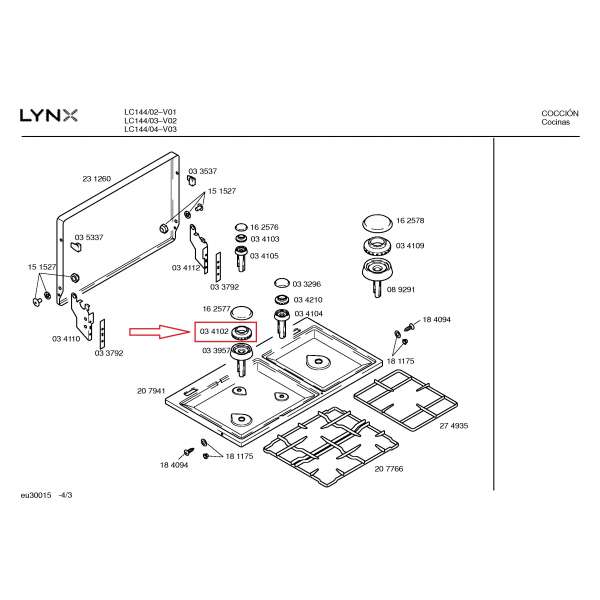 Linx LC 144-03 anillo quemador 034102