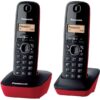 Panasonic KX-TG1612 Teléfono Fijo inalámbrico Dúo negro y rojo