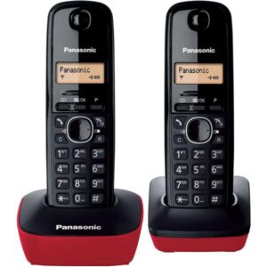 Panasonic KX-TG1612 Teléfono Fijo inalámbrico Dúo negro y rojo