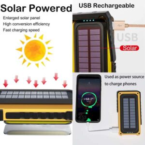 Linterna LED solar EDM funcion power bank con gancho e iman ref. 36126