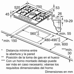 Encimera gas Balay 3ETX576HB