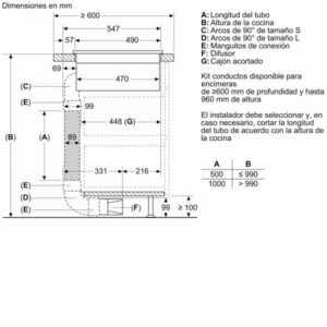 Bosch PVQ731F25E Placa de inducción 00 cm con extractor integrado